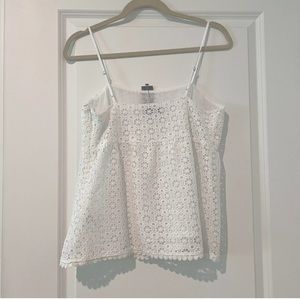 Express NWT  Sleeveless Lace Blouse, Size S Small, White, Lace Zipper